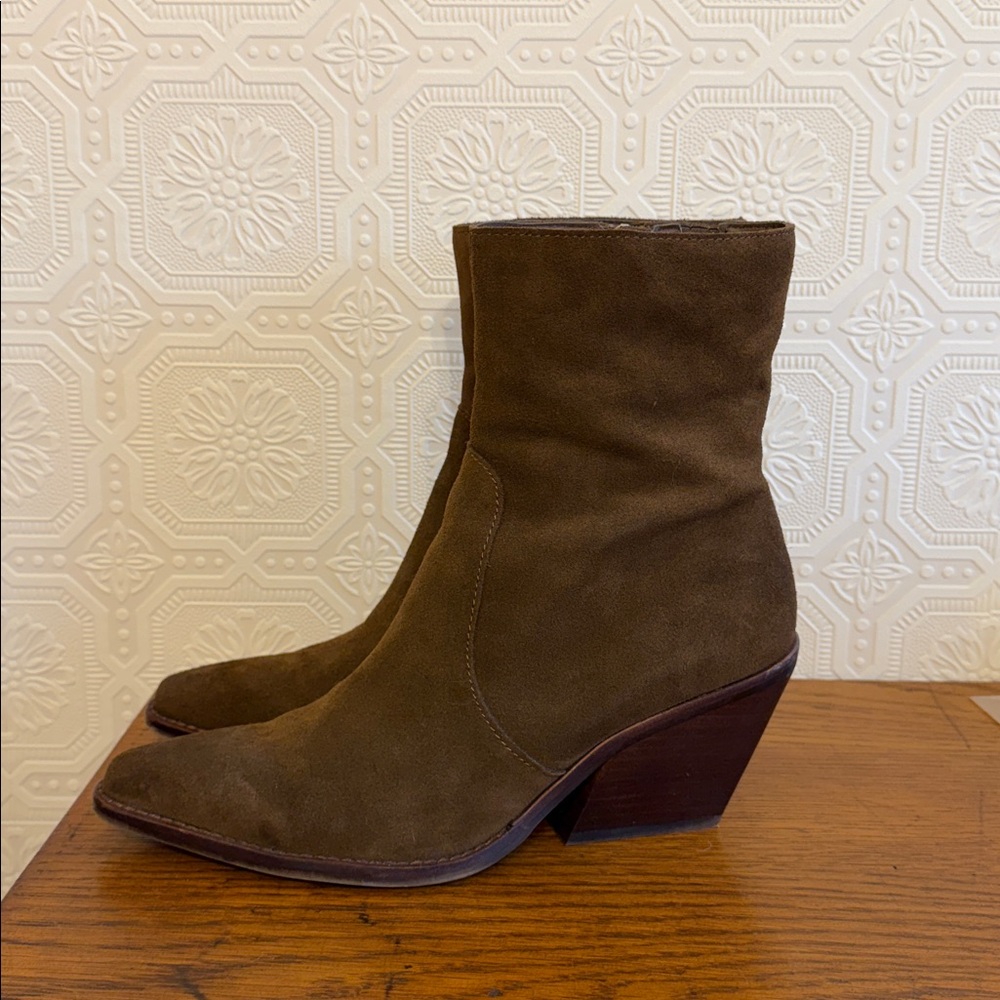 Dolce Vita Women’s Volli Leather Western Pointy Toe Booties Sz 9.5 Dark Brown - Picture 6 of 11